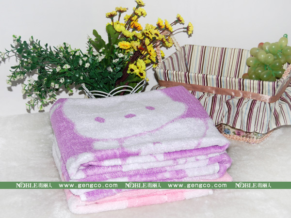 竹纤维提花枕巾紫6001